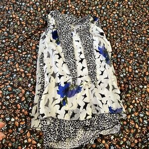 Floral and Animal Print Sleeveless Blouse